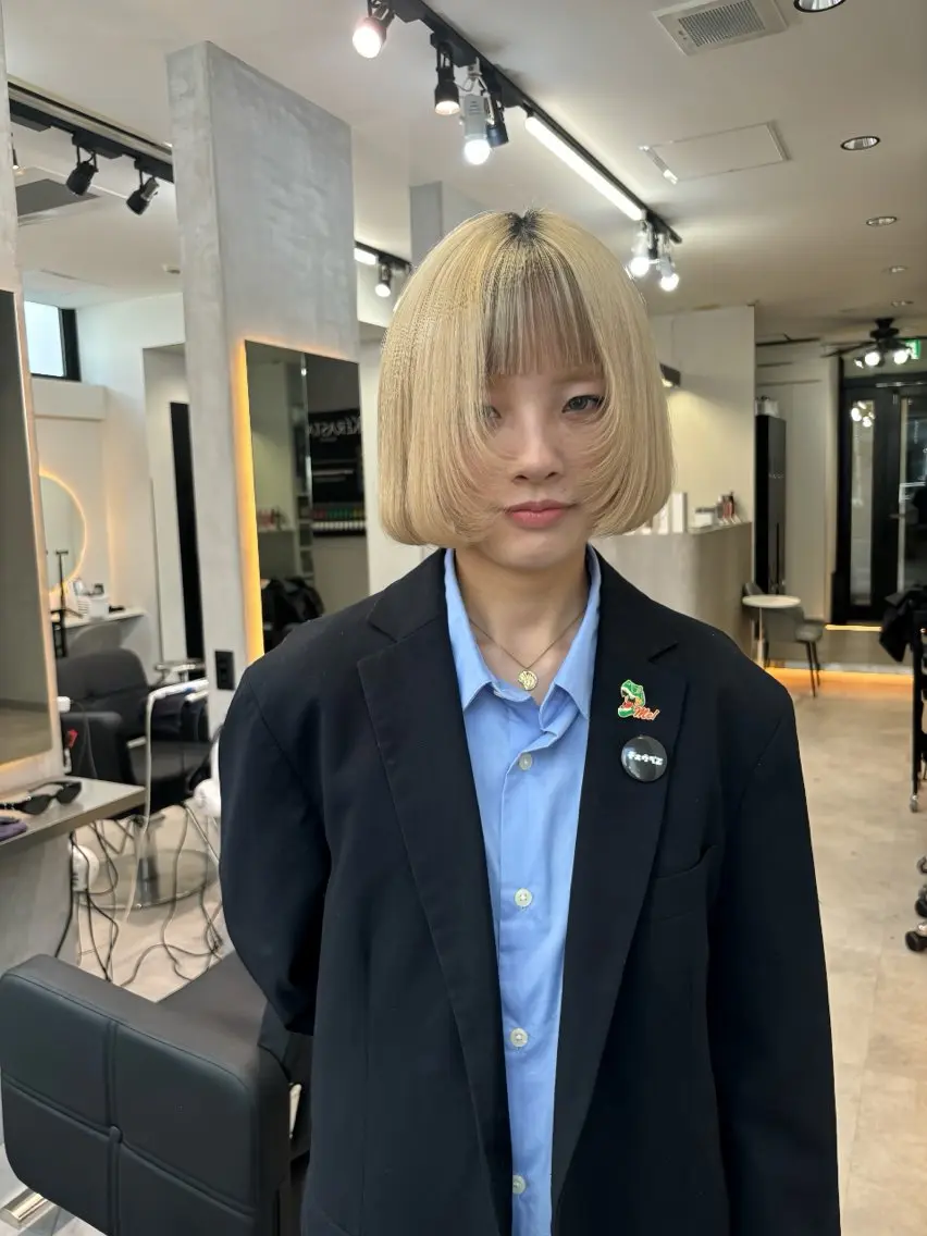 ミディアム カット ヘアカラー トリートメント 谷村 龍之輔のヘアスタイル