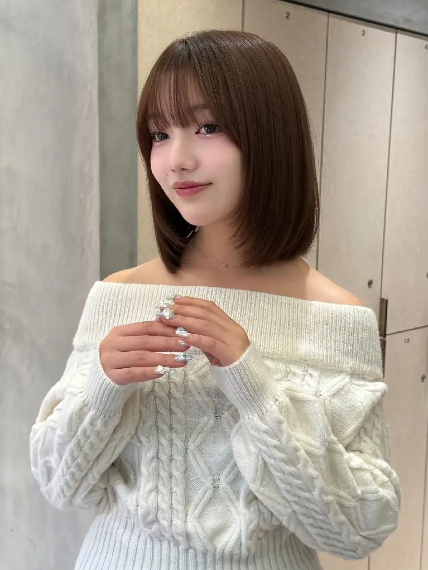 ミディアム 💜透明感カラー/ 縮毛矯正/Reinaのヘアスタイル