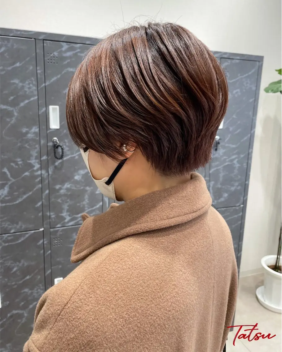 ショート カット トリートメント Tatsu/newi 大分 ハイトーンのヘアスタイル