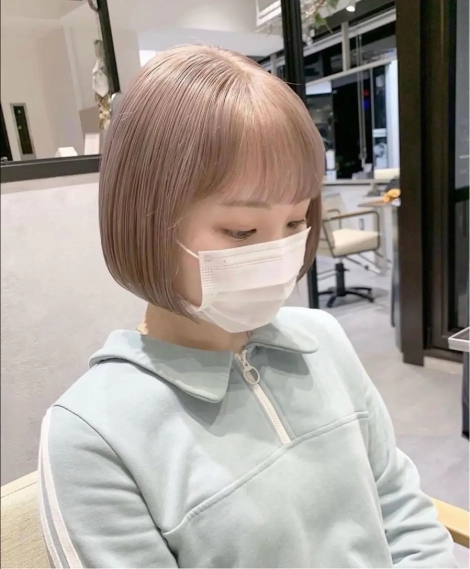ショート ショートボブ 韓国風カラー ボブ ハイライト 髪質改善 ヘアカラー トリートメント hair terra ce M奈良店のヘアスタイル