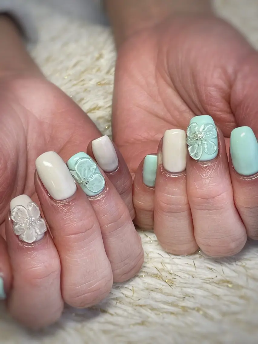 ネイル クリアネイル フラワーネイル ジェルネイル ワンカラーネイル パステルネイル ハンドネイル nail ayacaのネイルデザイン