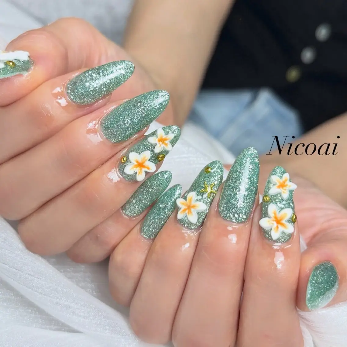 ネイル マグネットネイル 夏ネイル NailSalon Nicoaiのネイルデザイン