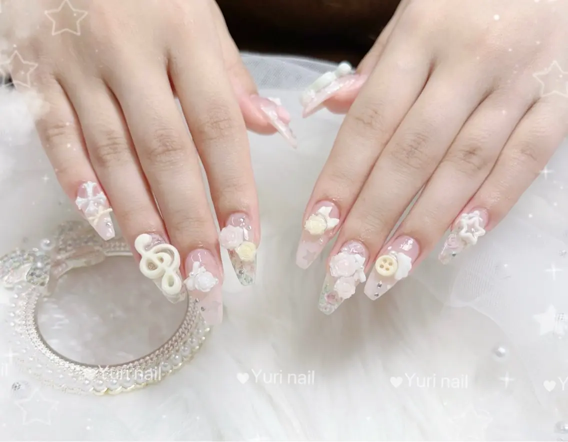 ネイル アートネイル 長さ出し フラッシュネイル ジェルネイル 韓国ネイル ハンドネイル Yuri.nail studioのネイルデザイン