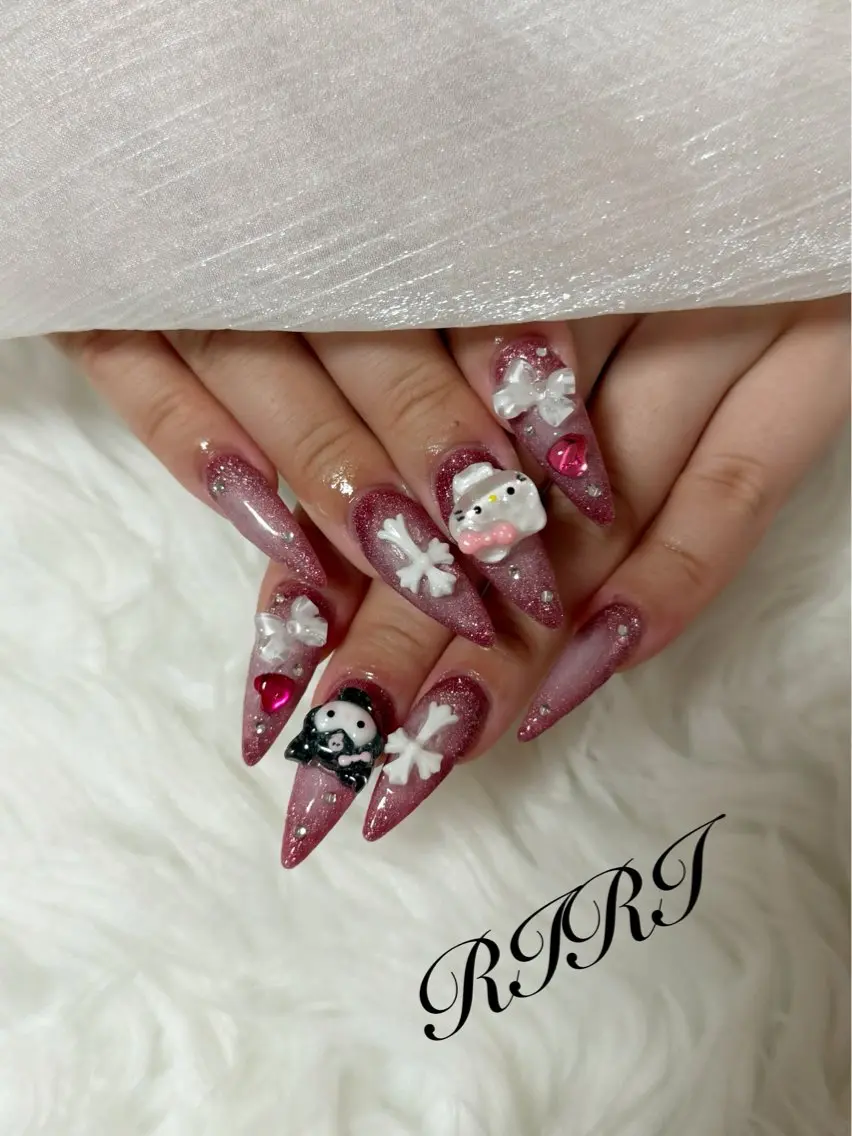ネイル チークネイル ジェルネイル ロングネイル スカルプネイル シンプルネイル ハンドネイル riri オーナーのネイルデザイン