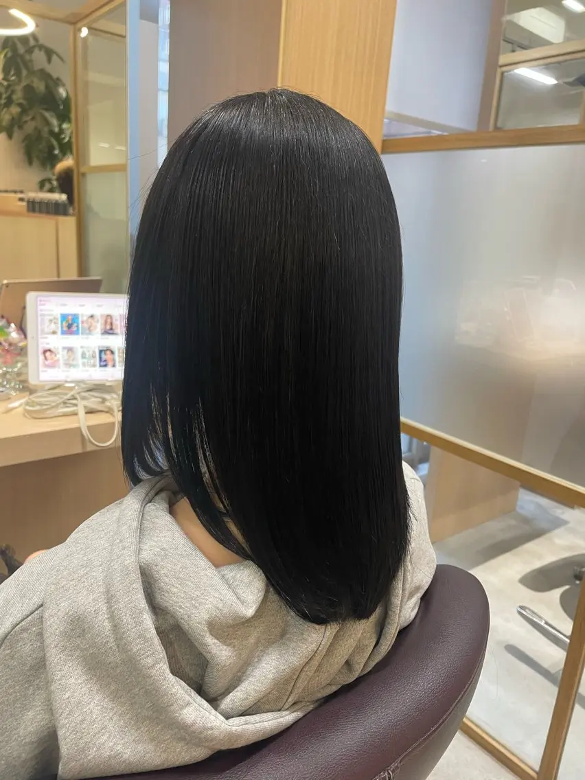ミディアム ボブ ハイライト 髪質改善 レイヤーカット 縮毛矯正 🌟髪質改善 平本雄大🌟のヘアスタイル