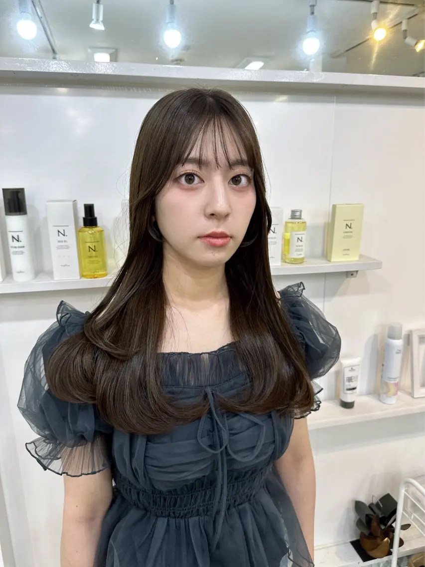 ロング カラー カット ヘアカラー トリートメント 髪質改善/レイヤー ストウシンゴのヘアスタイル
