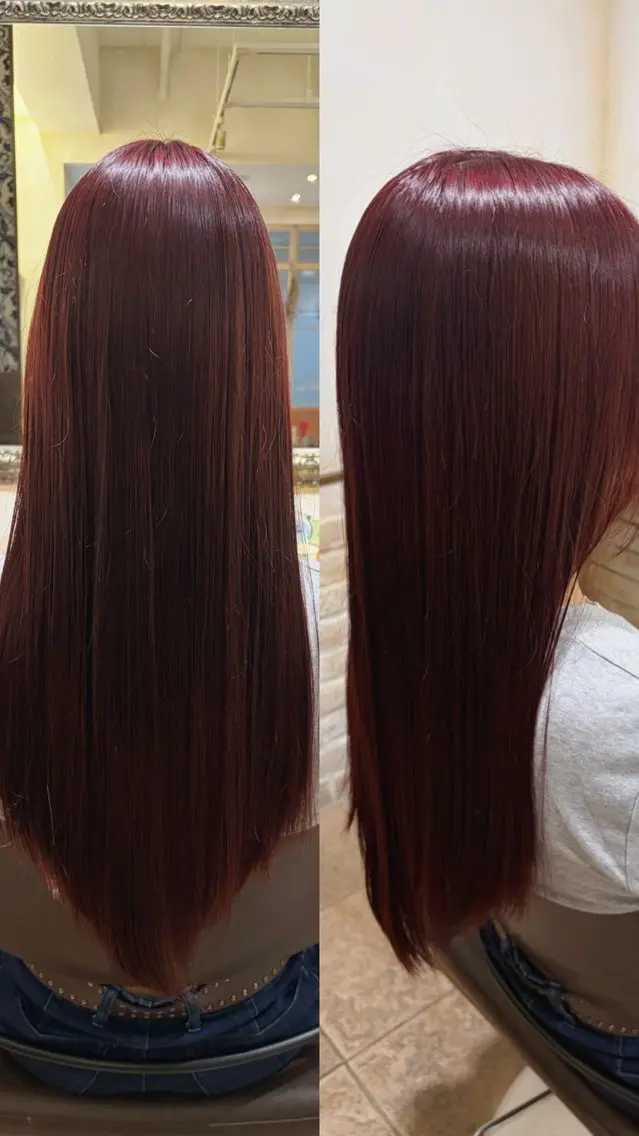 ロング レッドブラウン 🫧 舘藤 陽菜 🤍のヘアスタイル