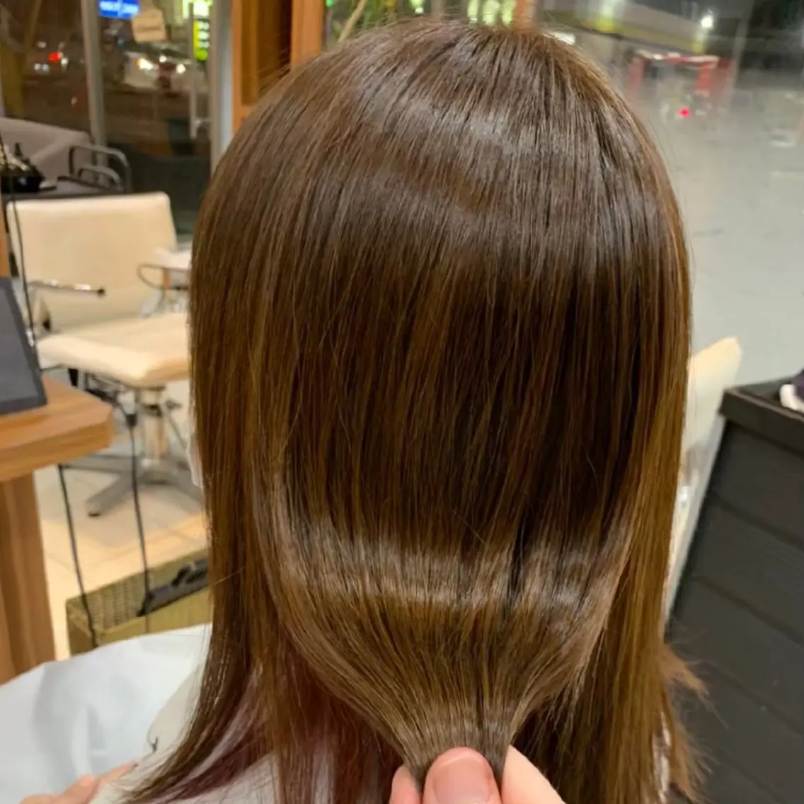 セミロング カラー 縮毛矯正/ワンカラー モデル募集🫧羽夏のヘアスタイル