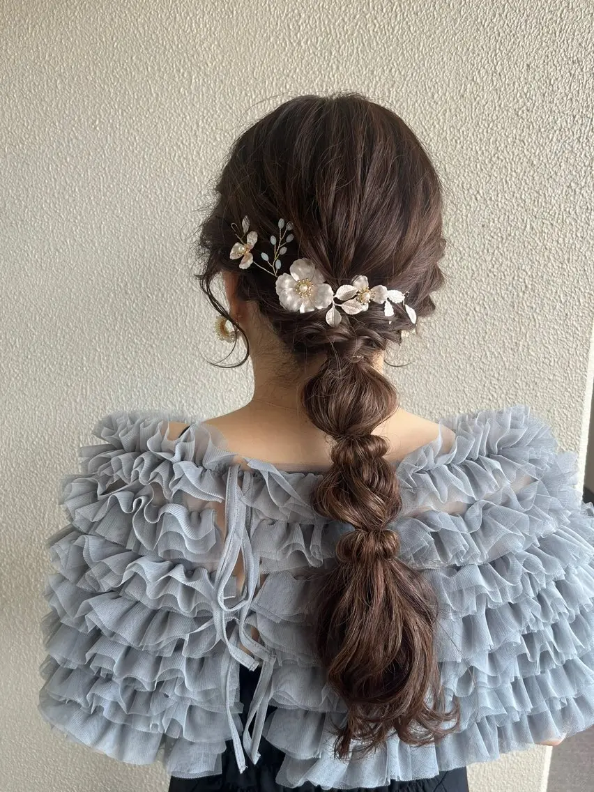 ヘアアレンジ 結婚式・ブライダル イイダ ヒナのヘアスタイル