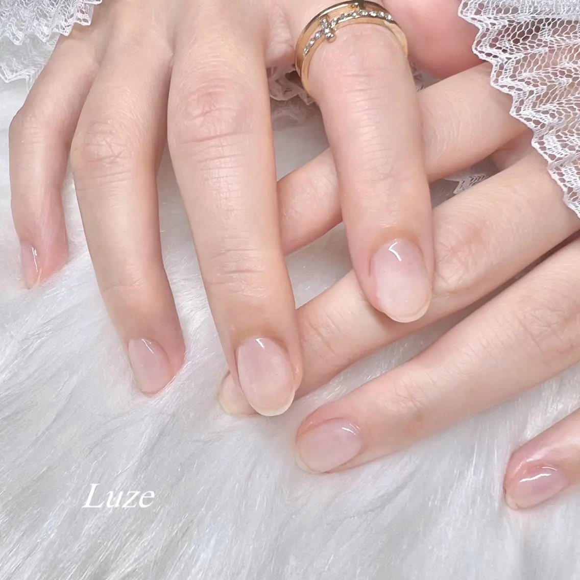 ネイル クリアネイル Luze 泉 明日花のネイルデザイン
