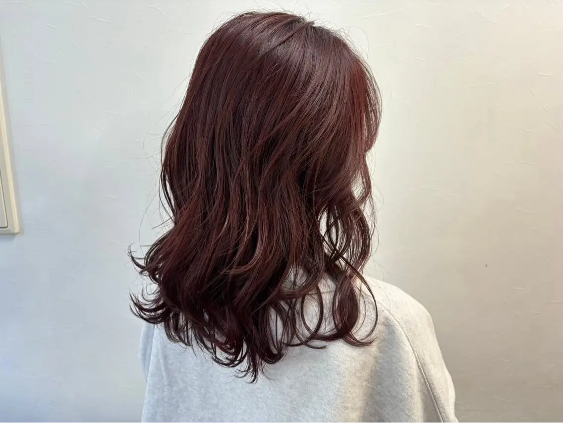 ロング カラー ヒナ/レイヤーカット 艶感ワンカラーのヘアスタイル