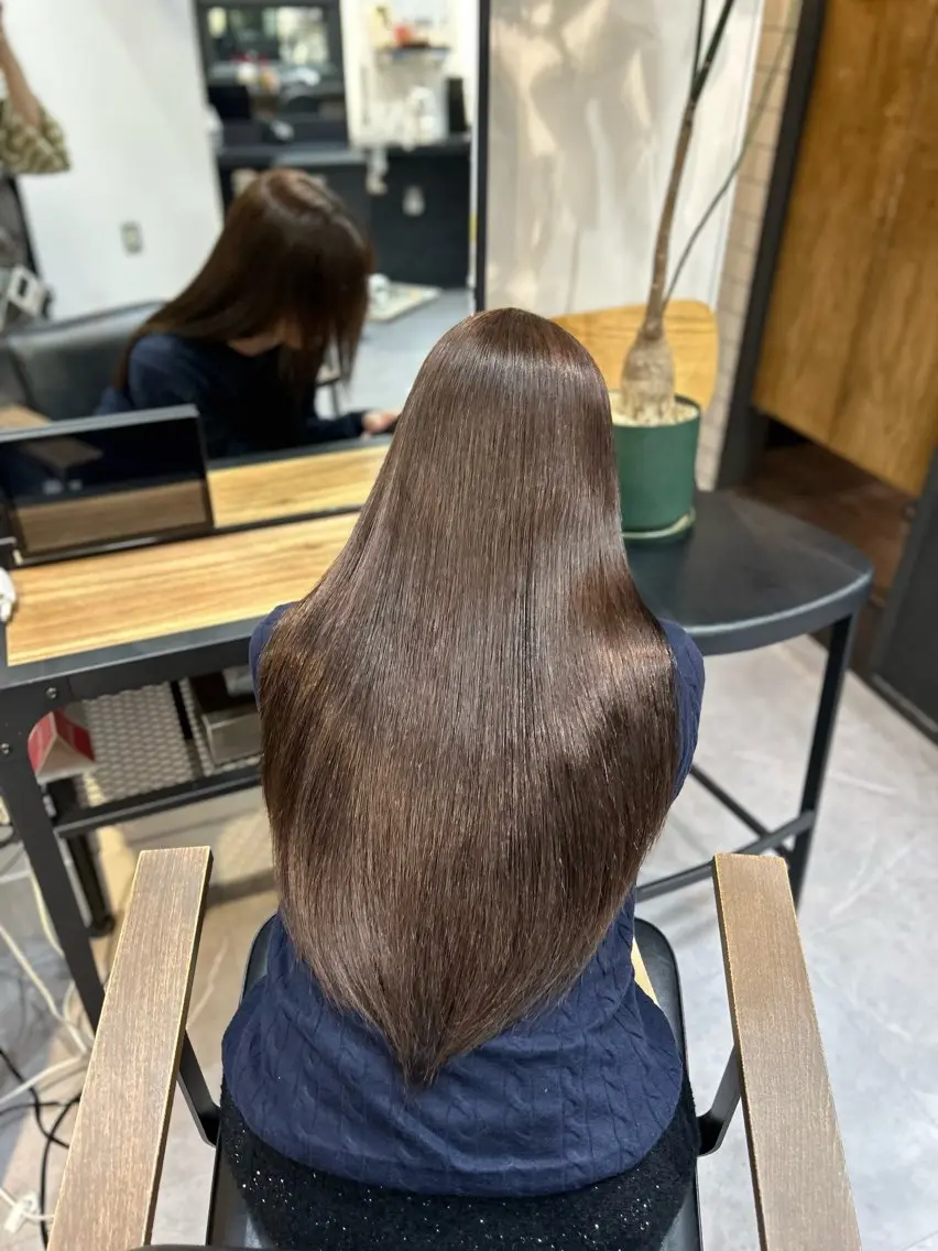 ロング 縮毛矯正 似合わせカット&艶 カラー🤍ヒナタ🤍のヘアスタイル