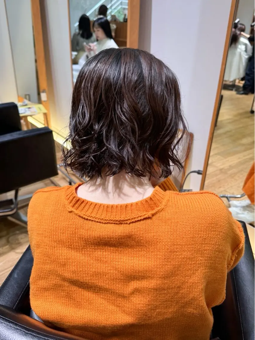 ミディアム パーマ ミディアムパーマ カット パーマ 大橋 芽衣のヘアスタイル
