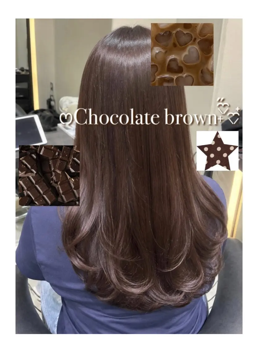 ロング カラー ブラウンカラー ヘアカラー トリートメント ヘッドスパ ヘアセット うる艶カラー/ 縮毛矯正/nao💙のヘアスタイル