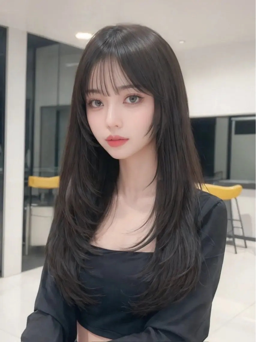 ロング カラー 顔周りカット レイヤーカット ロング トリートメント 巻ける縮毛矯正 Sachi🐰のヘアスタイル