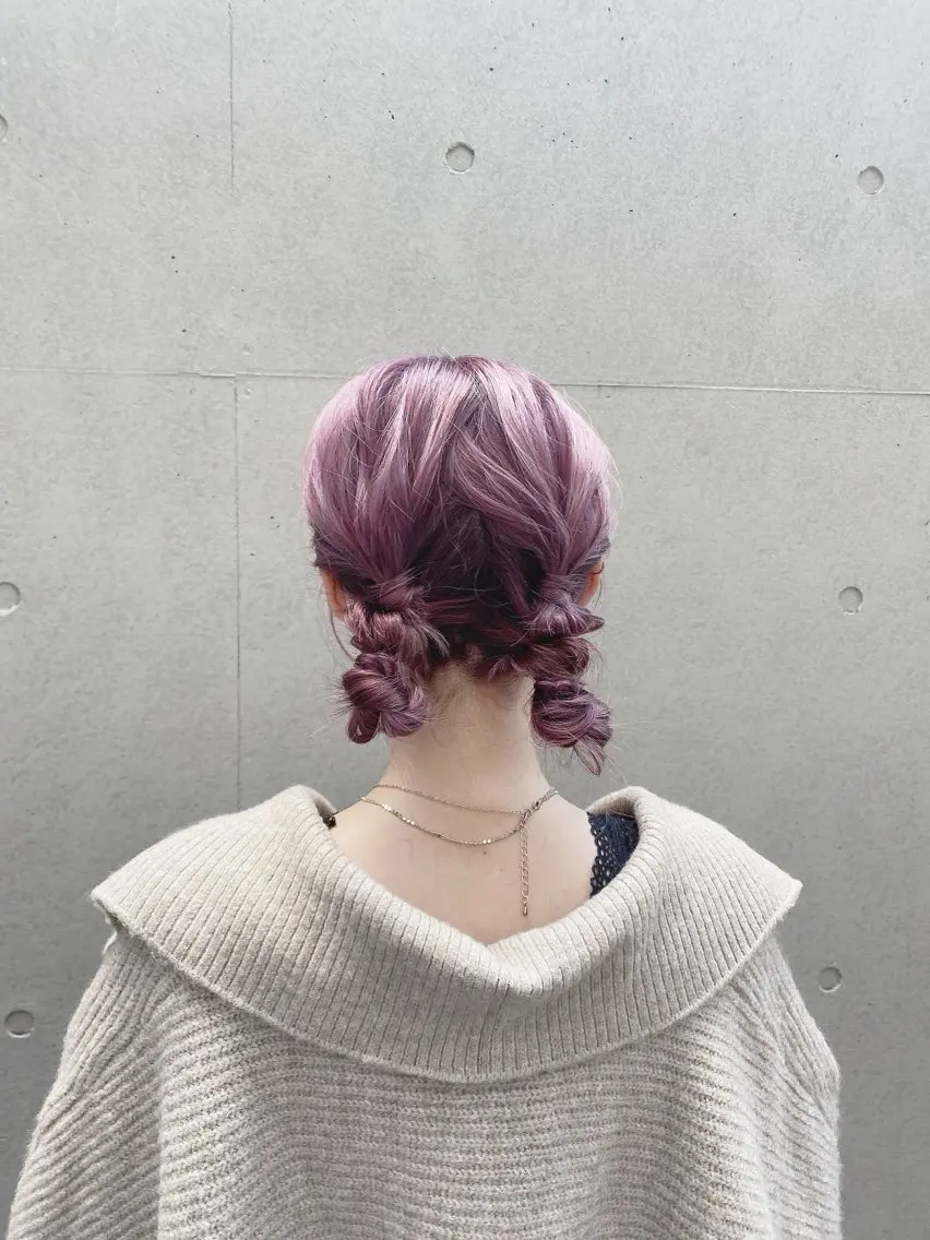 セミロング カラー ヘアアレンジ まつ毛パーマ/ ゆうかのマツエク・マツパデザイン