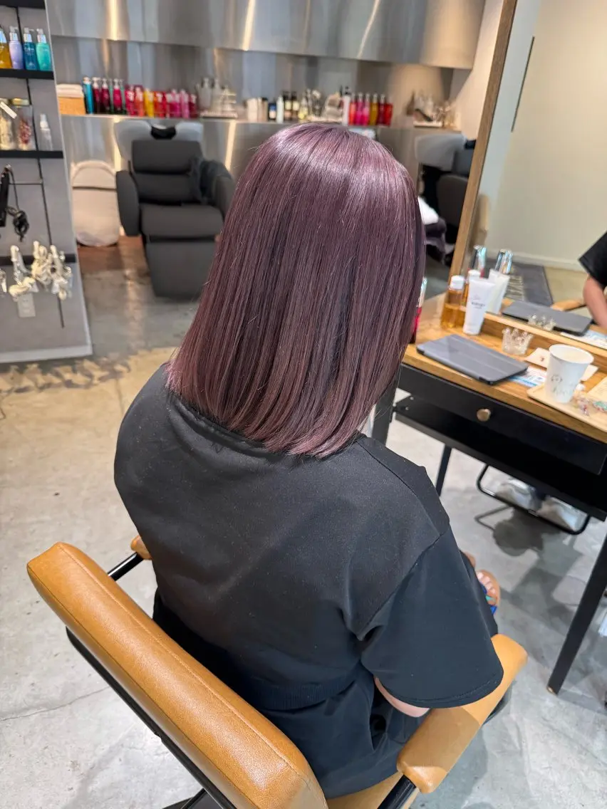 ミディアム カラー ブリーチ グレージュ ラベンダーカラー ラベンダーグレージュ ラベンダーグレー ヘアカラー トリートメント AVANCE.ens 広島袋町店ayuのヘアスタイル