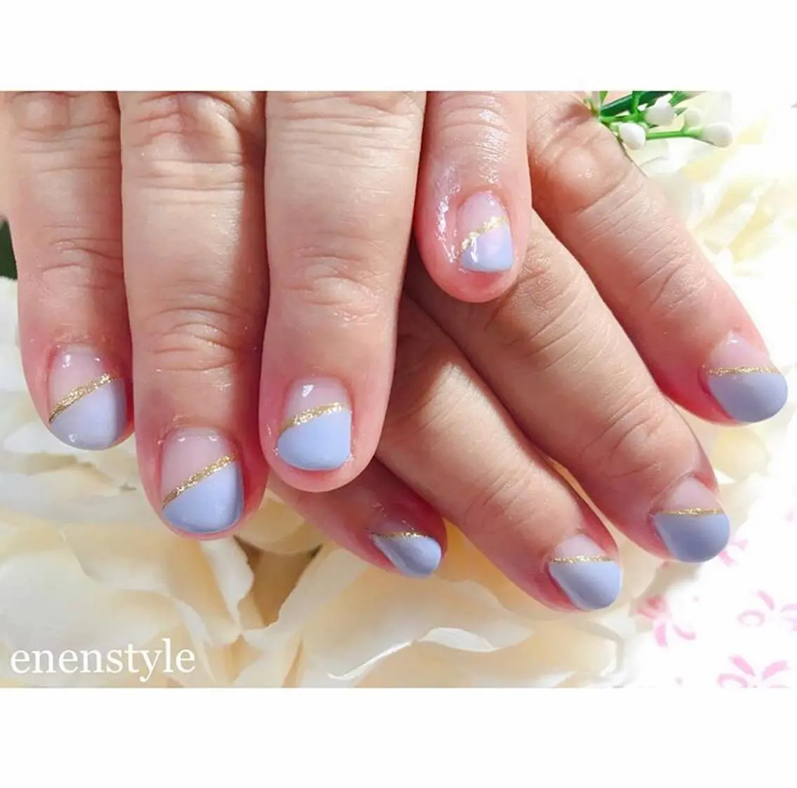 ネイル フレンチネイル ハンドネイル 🐾enen style 🐾のネイルデザイン