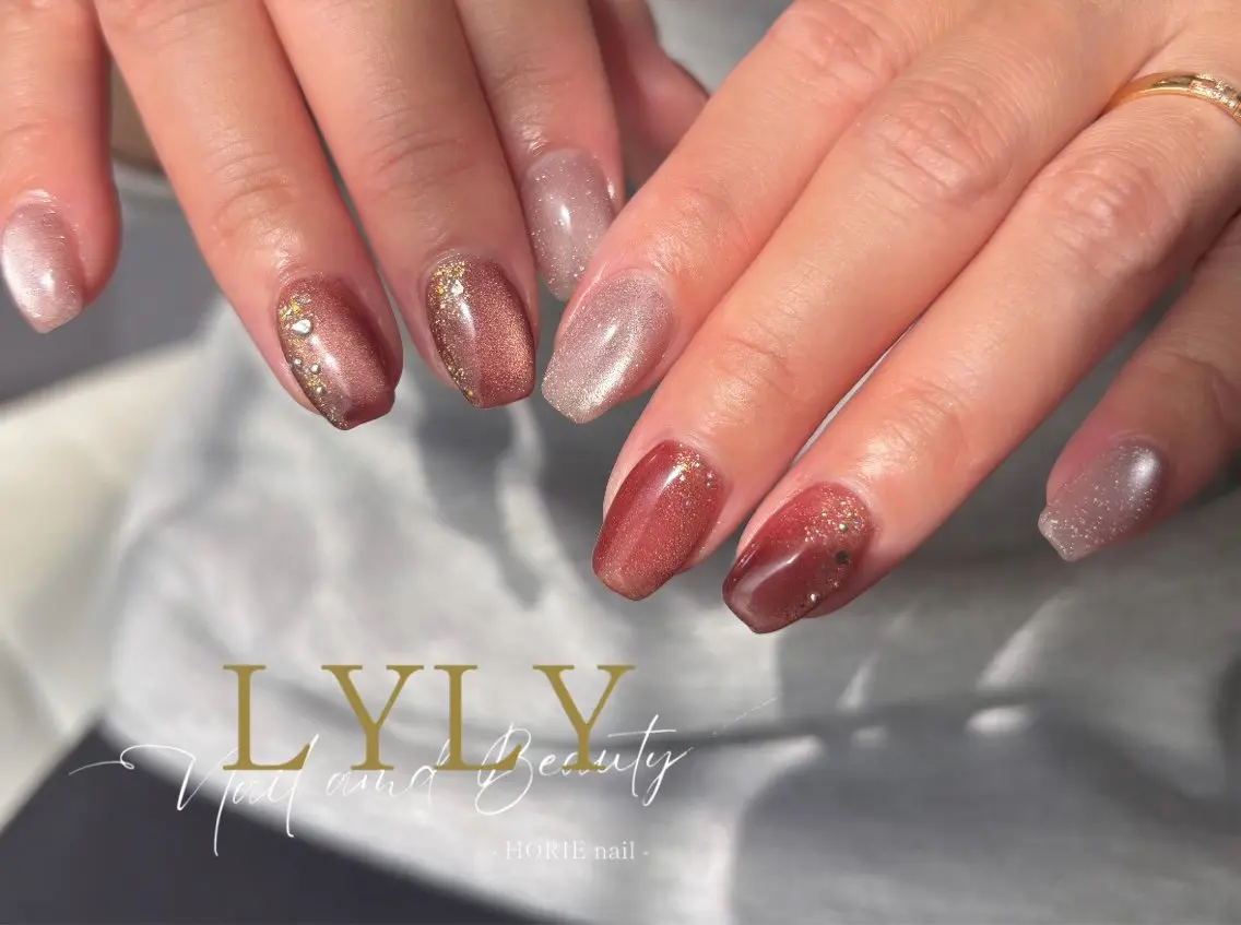 ネイル フラッシュネイル ジェルネイル マグネットネイル ハンドネイル LYLY yukiのネイルデザイン