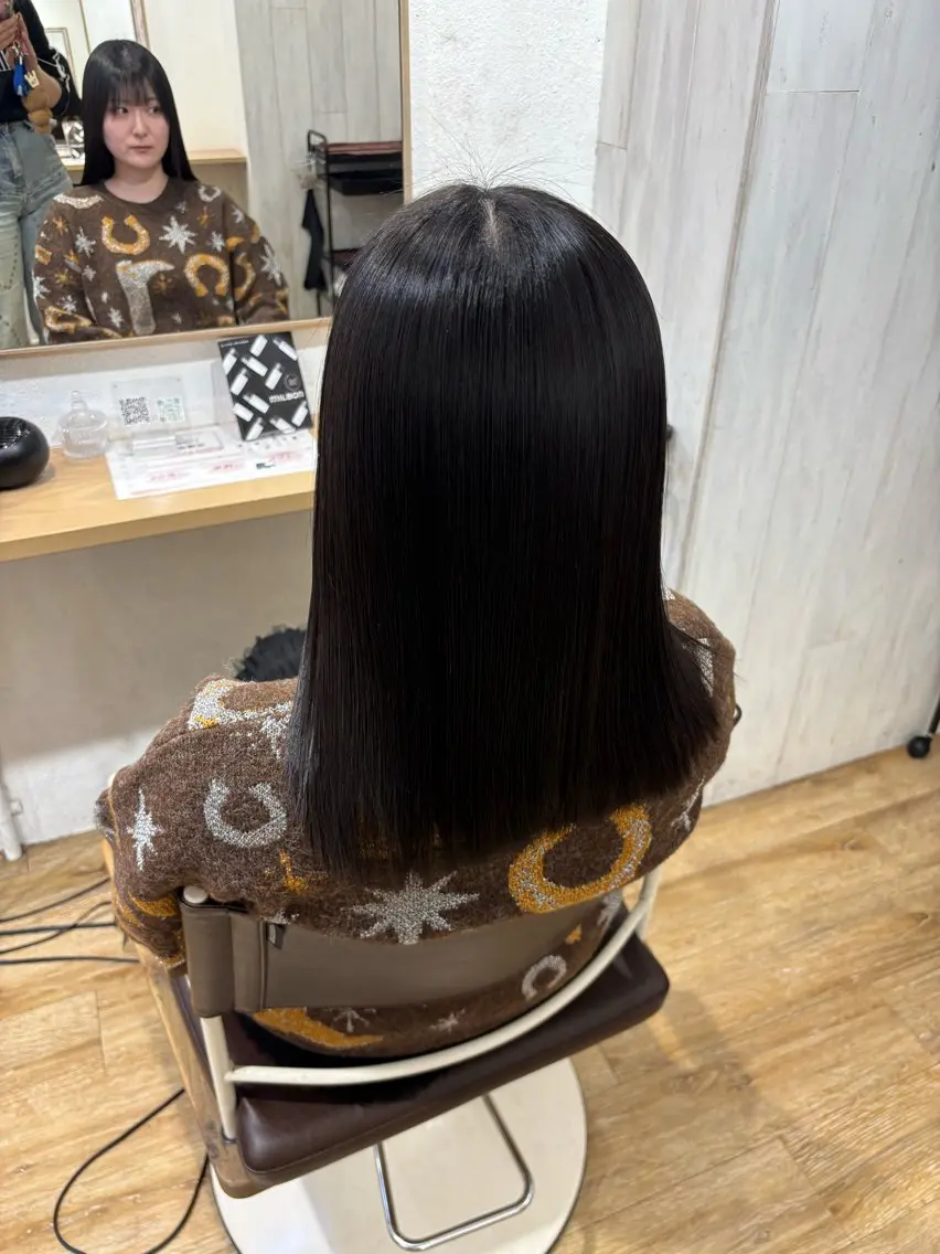 セミロング カット 縮毛矯正 トリートメント ヘッドスパ ヘアセット ️韓国ヘア/レイヤー カットYūka❤️のヘアスタイル