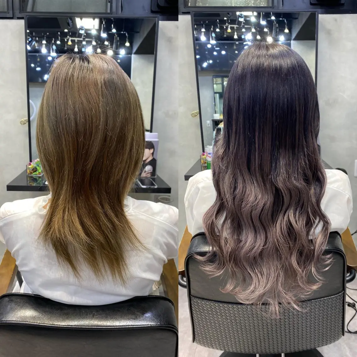 ロング カラー ヘアアレンジ シールエクステ アッシュ バレイヤージュ ベージュカラー ブリーチ ar+ ❤︎ maiのヘアスタイル