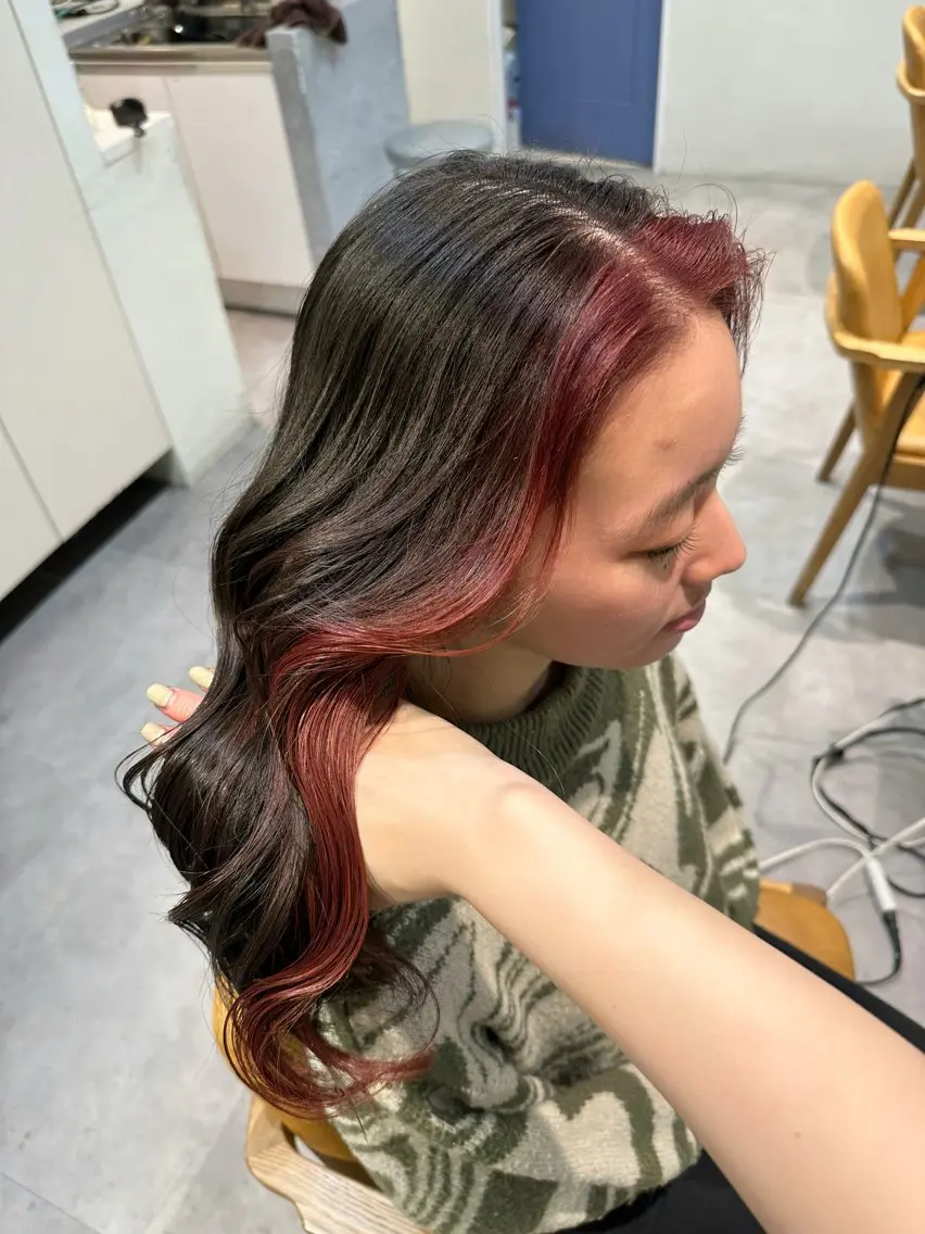 ロング カラー ヘアカラー HANAME 原宿美容室のヘアスタイル