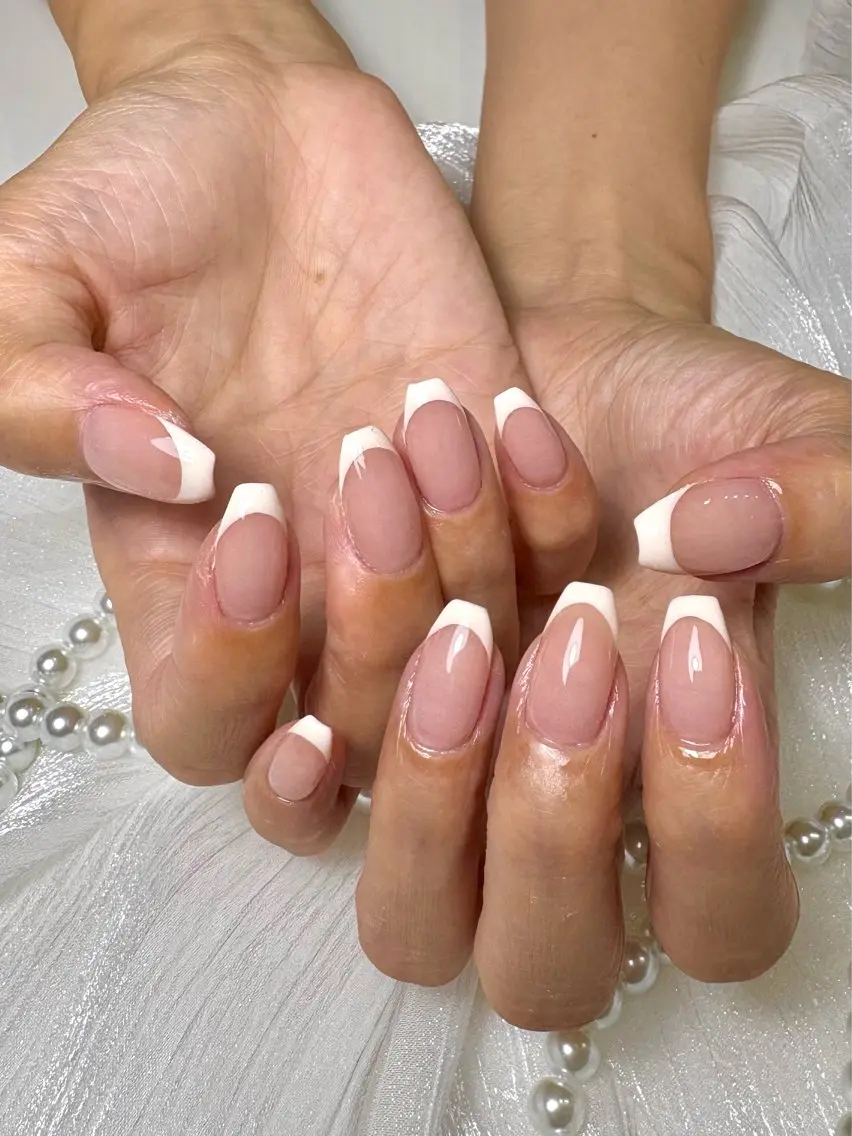 ネイル フレンチネイル Cherie mu ✦.*miyoのネイルデザイン
