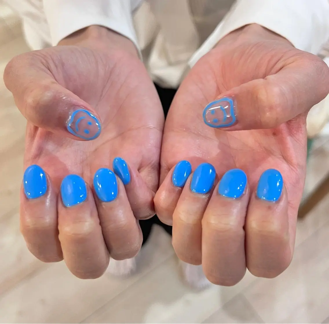 ネイル 持ち込み シンプルネイル いちじゅう あおいのネイルデザイン