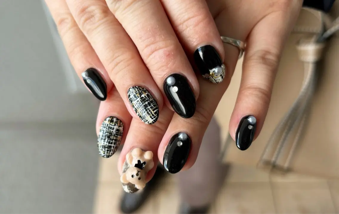 ネイル 持ち込み ツイードネイル ハンドネイル nail salon monailのネイルデザイン