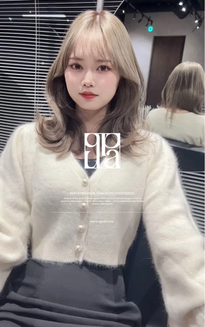 ミディアム カラー ハイトーンカラー レイヤーカット カット ヘアカラー トリートメント 城 慎太郎のヘアスタイル