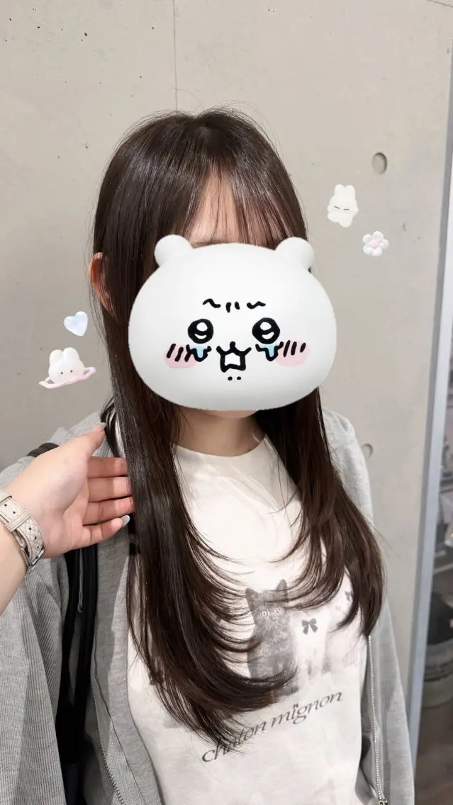 ロング カット 暖色カラー❤️ カワノ アカネのヘアスタイル