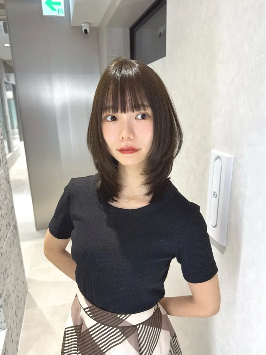 ミディアム カラー カット ヘアカラー トリートメント 矢野 晃平のヘアスタイル