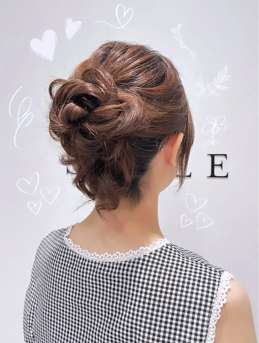 ヘアアレンジ 結婚式・ブライダル ヘアセット ヘアセット/ミニボブ /レイヤー 山田寛菜のヘアスタイル