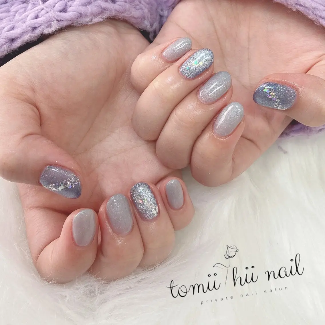ネイル ブルー キラキラネイル マグネットネイル tomii-hii -nailのその他イメージ