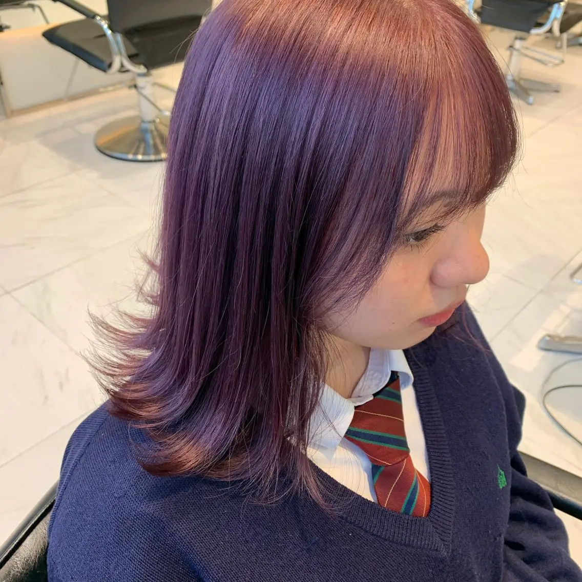 ミディアム カラー ベージュカラー ブロンド ラベンダーカラー ピンクカラー ピンクベージュ minami🪷 暖色カラーのヘアスタイル