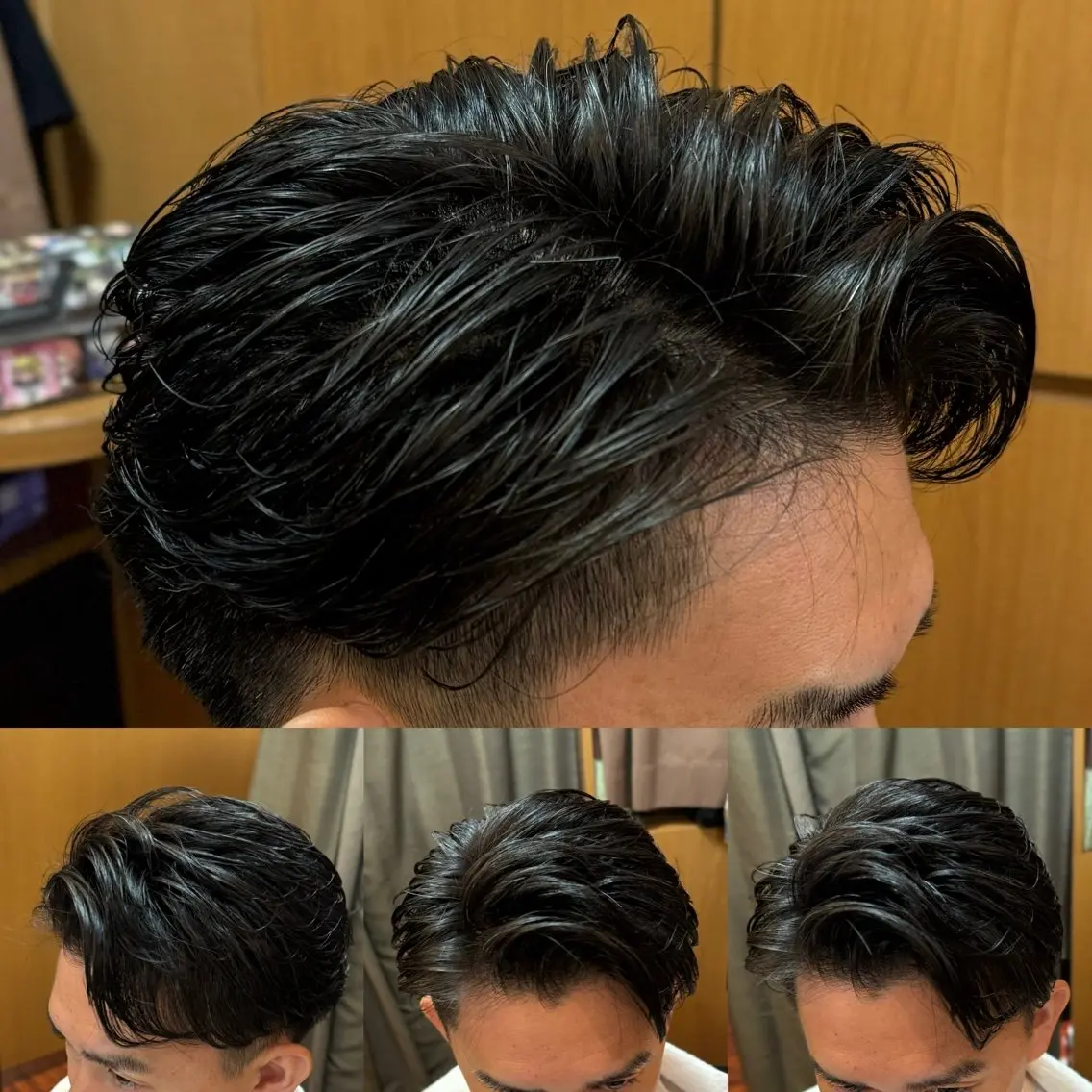 ミディアム パーマ メンズ 阿賀 佑季のヘアスタイル