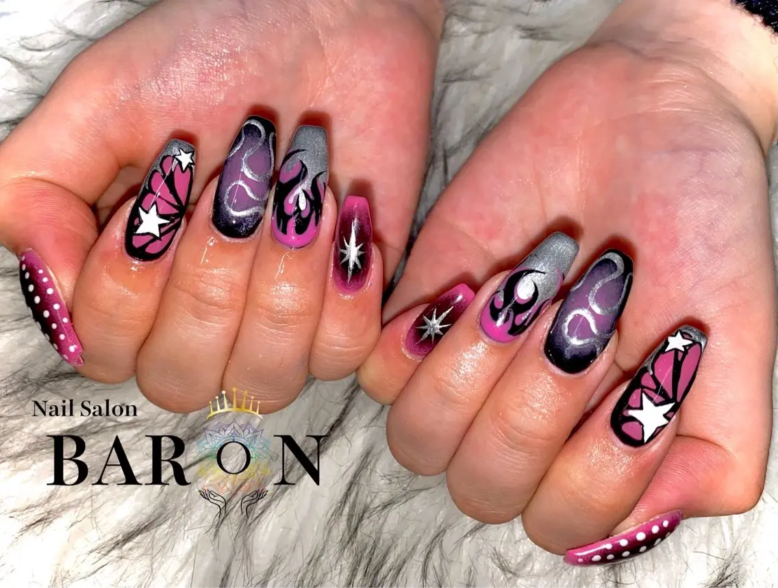 ロング BARON SAKIのネイルデザイン