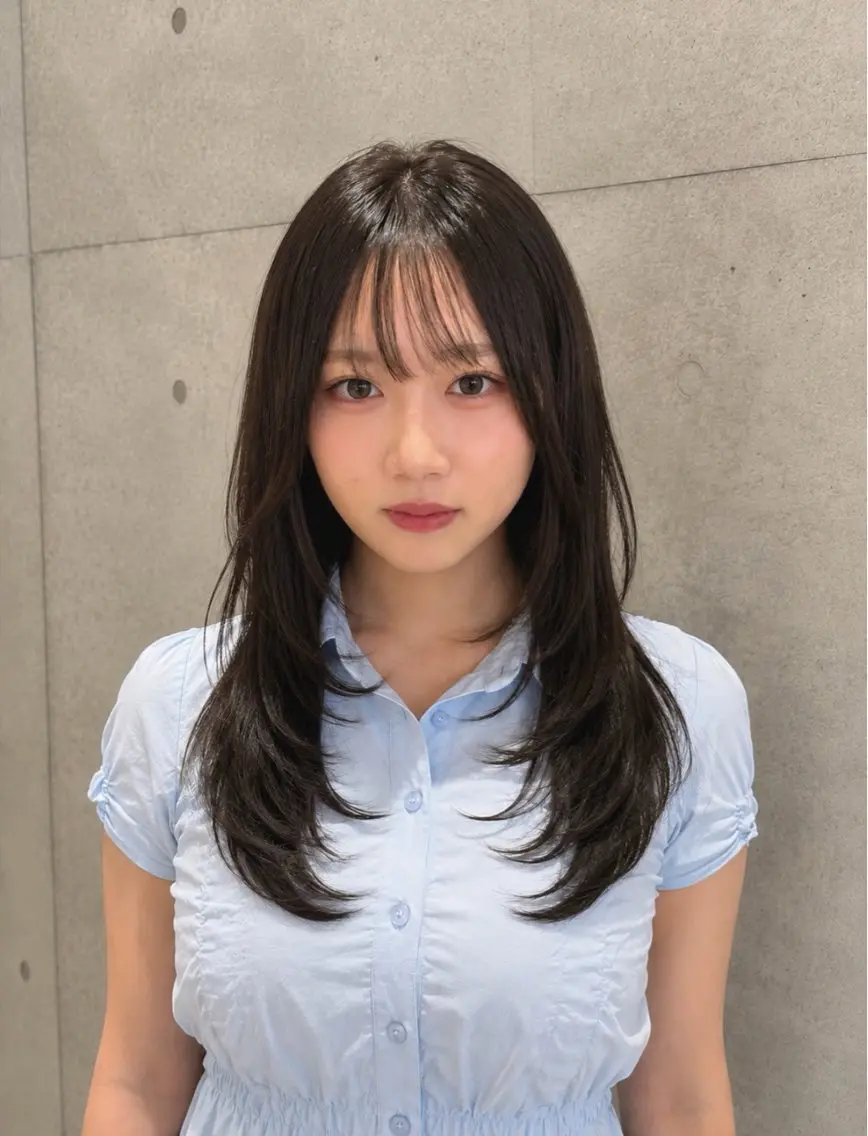 ロング くびれヘア レイヤーカット カット 南 菜花のヘアスタイル