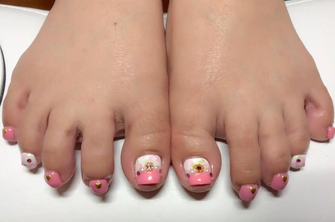 ネイル フットネイル ピンク S Nailのネイルデザイン