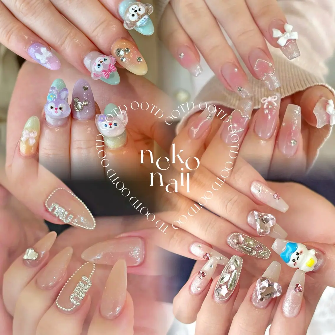 ネイル ロングネイル 持ち込み ネイルチップ ハンドネイル neko nailのネイルデザイン