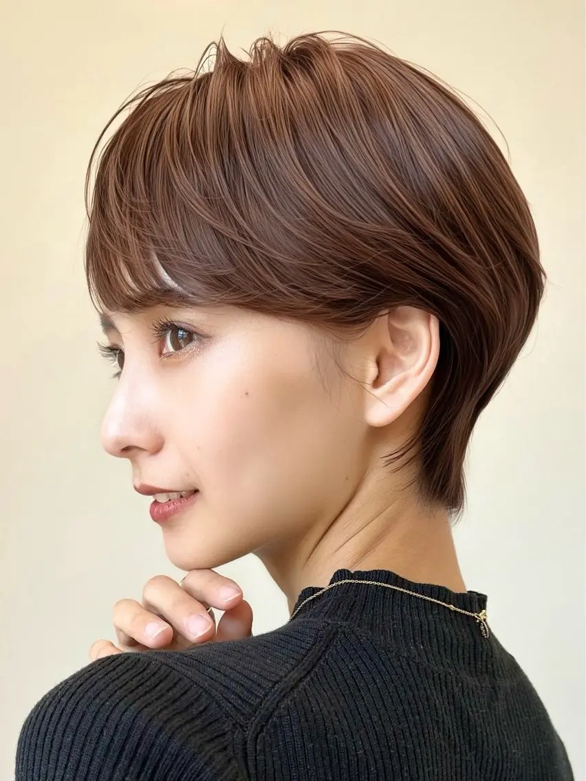ショート ヘアカラー 溝口開世/ショート/ ボブ/レイヤーカットのヘアスタイル