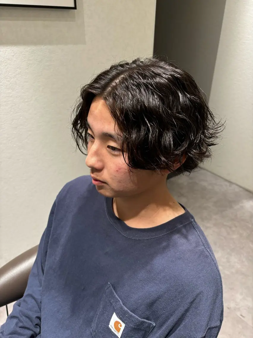 パーマ メンズ メンズパーマ 波巻きパーマ 鈴木 颯のヘアスタイル