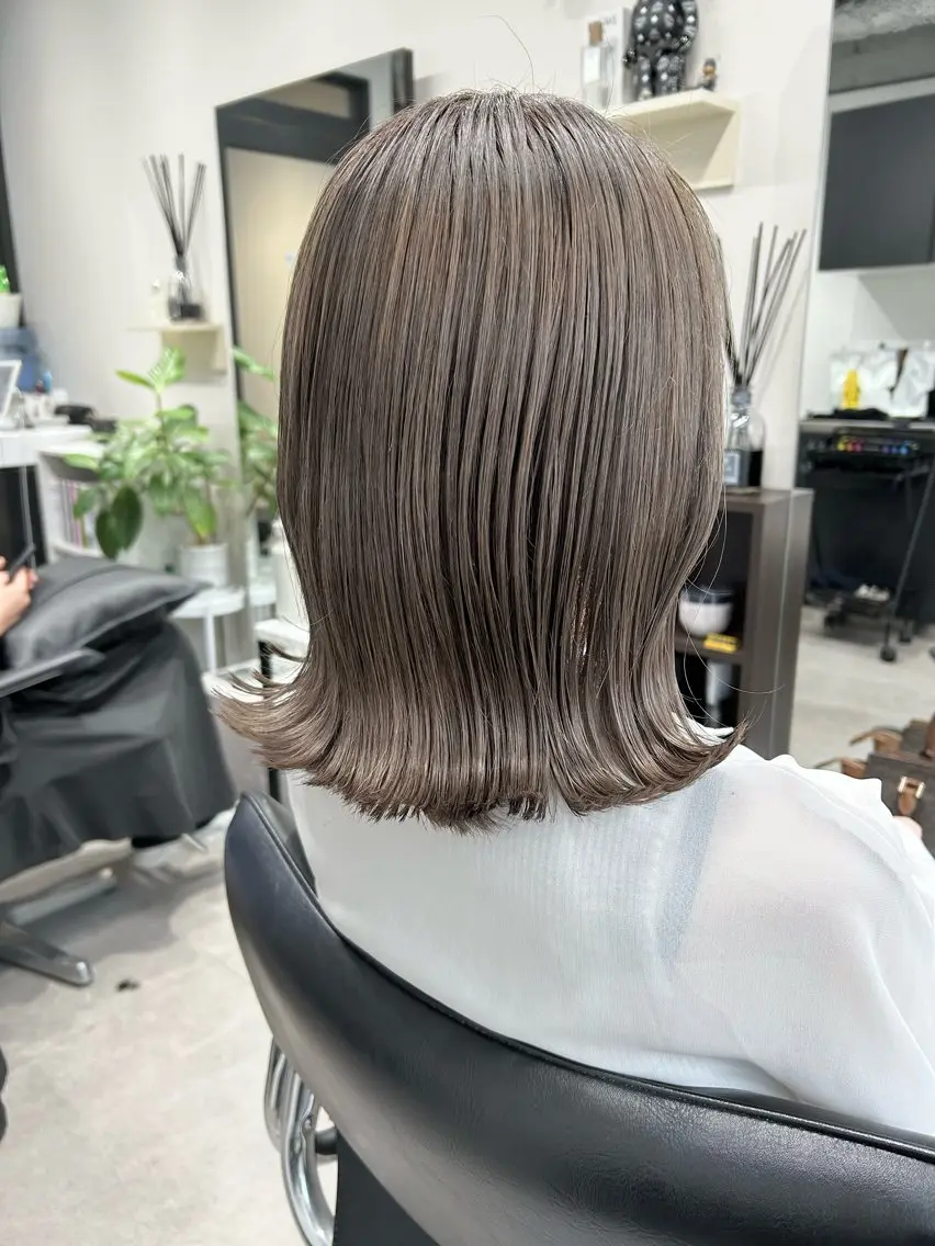 ミディアム カラー ヘアカラー トリートメント 髪質改善will hairdesignのヘアスタイル