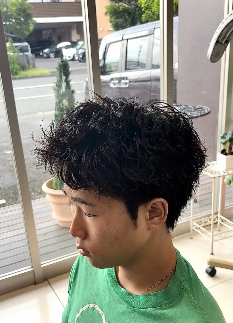 ショート パーマ カット パーマ 静岡/草薙パーマ メンズバレイヤージュのヘアスタイル