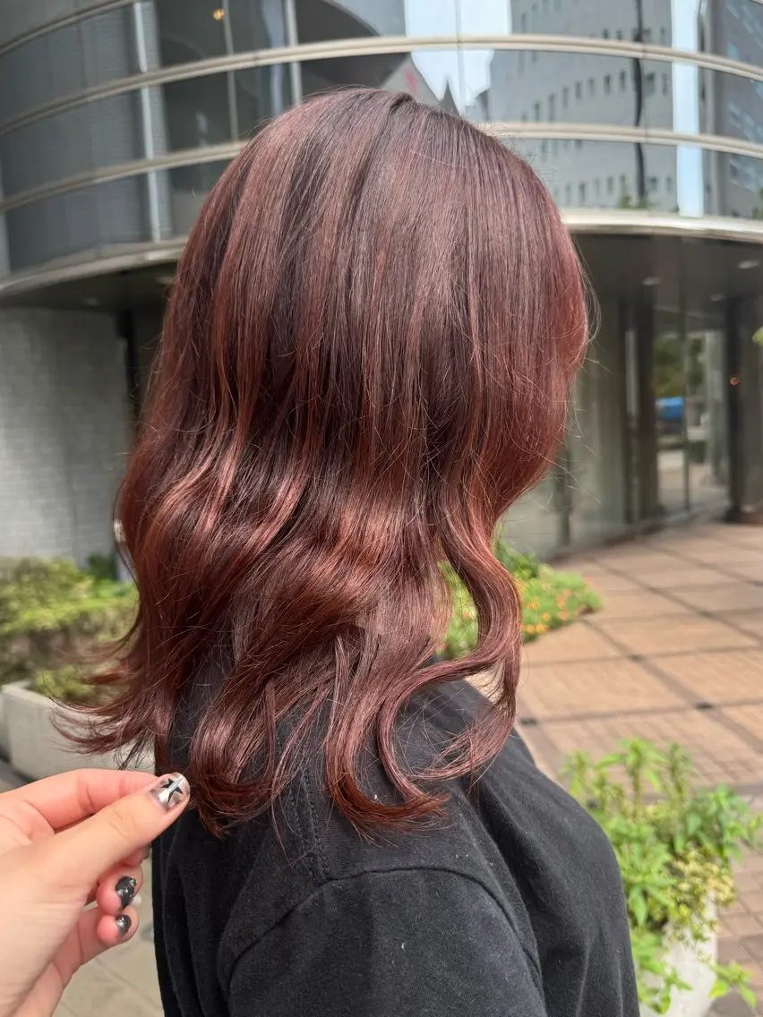 カラー ブラウンカラー オレンジ オレンジブラウン ヘアカラー 新村 美咲のヘアスタイル
