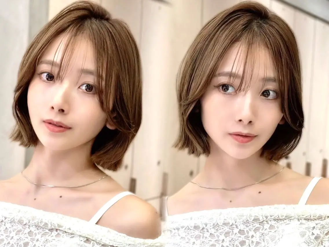 ミディアム カット ヘアカラー トリートメント 上品♡ボブ/レイヤー /艶髪🌷村松優斗のヘアスタイル