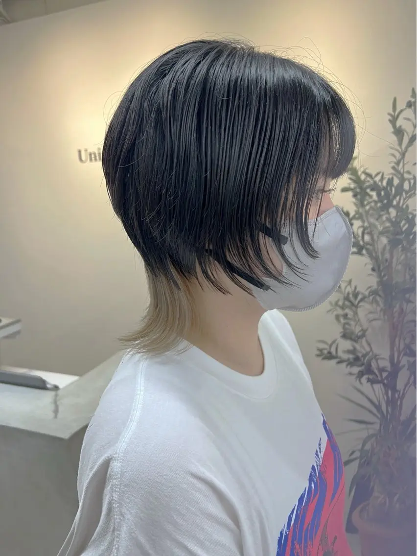 ショート カラー メンズ レイヤー ウルフ 弓木啓輔のヘアスタイル