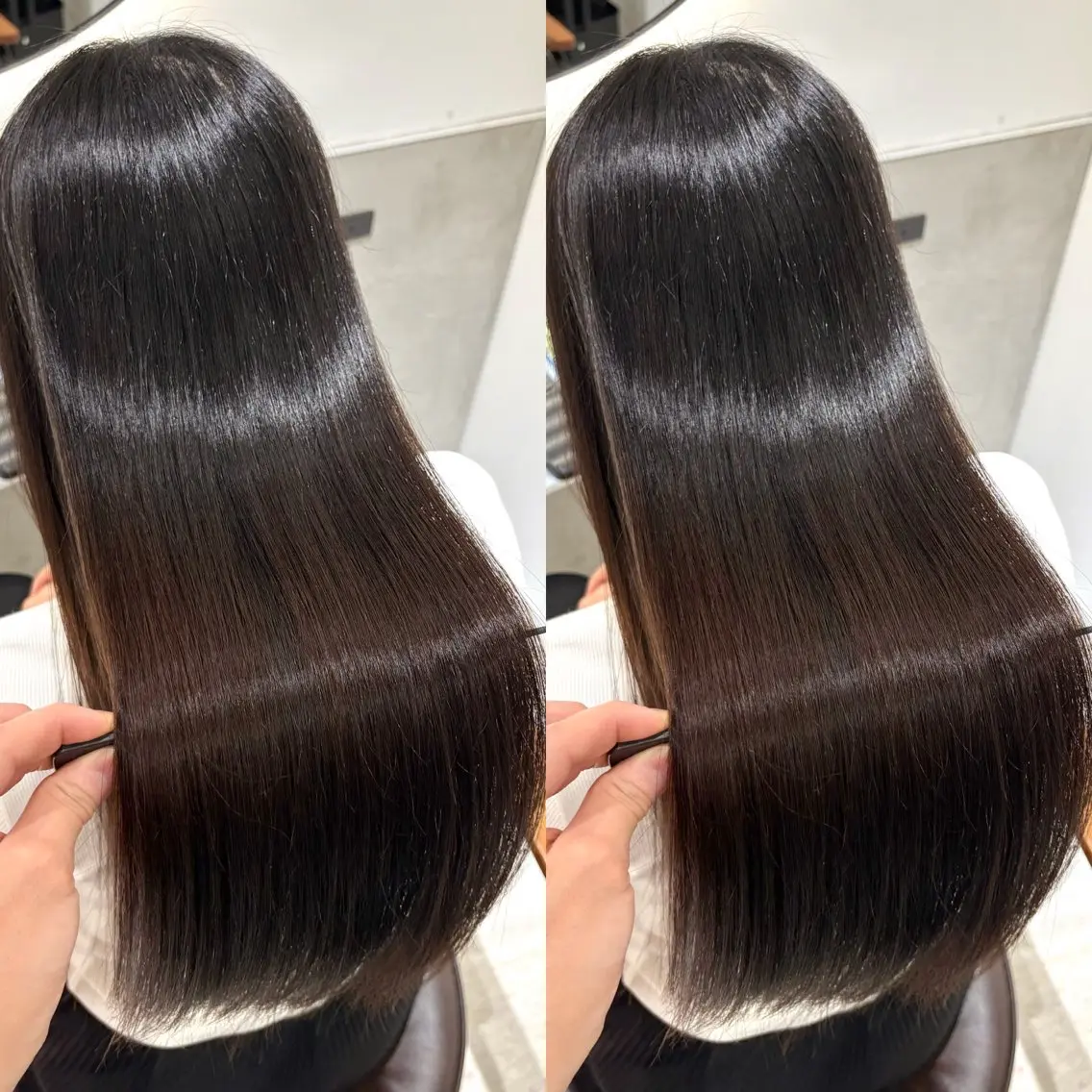 セミロング カラー 髪質改善 縮毛矯正 トリートメント ヘアカラー トリートメント 髪質改善 縮毛矯正/ レイヤー/銀座/本木のヘアスタイル