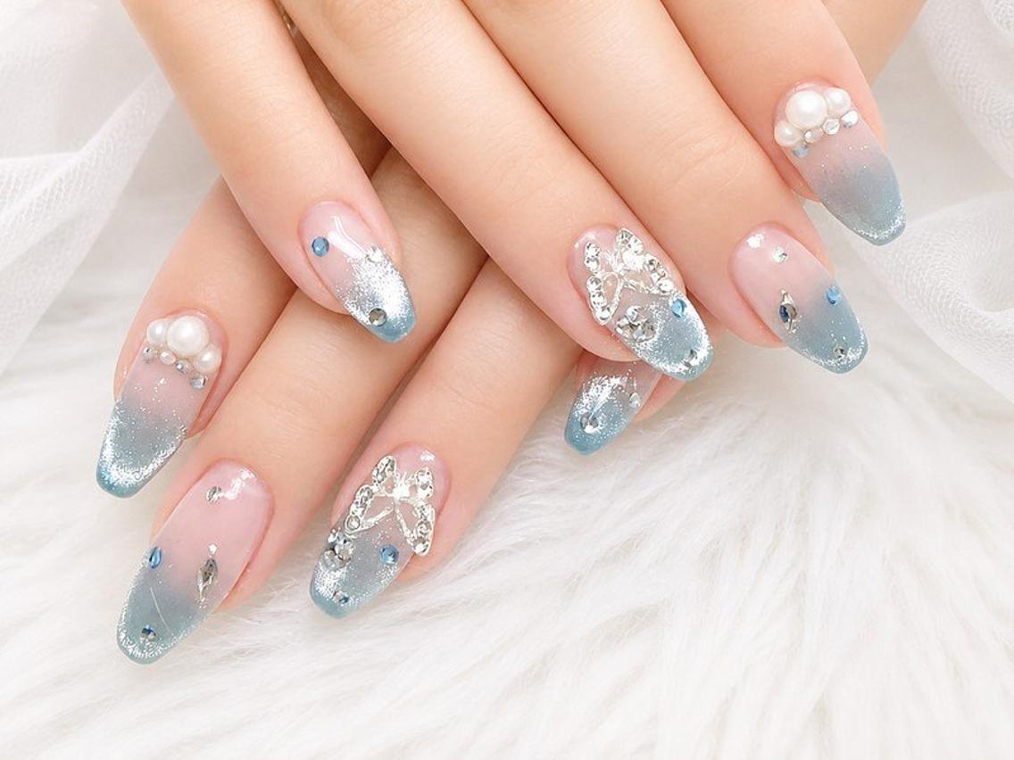 ネイル フレンチネイル マグネットネイル マグネットフレンチ ハンドネイル Lili Nail Studio西荻窪店のネイルデザイン