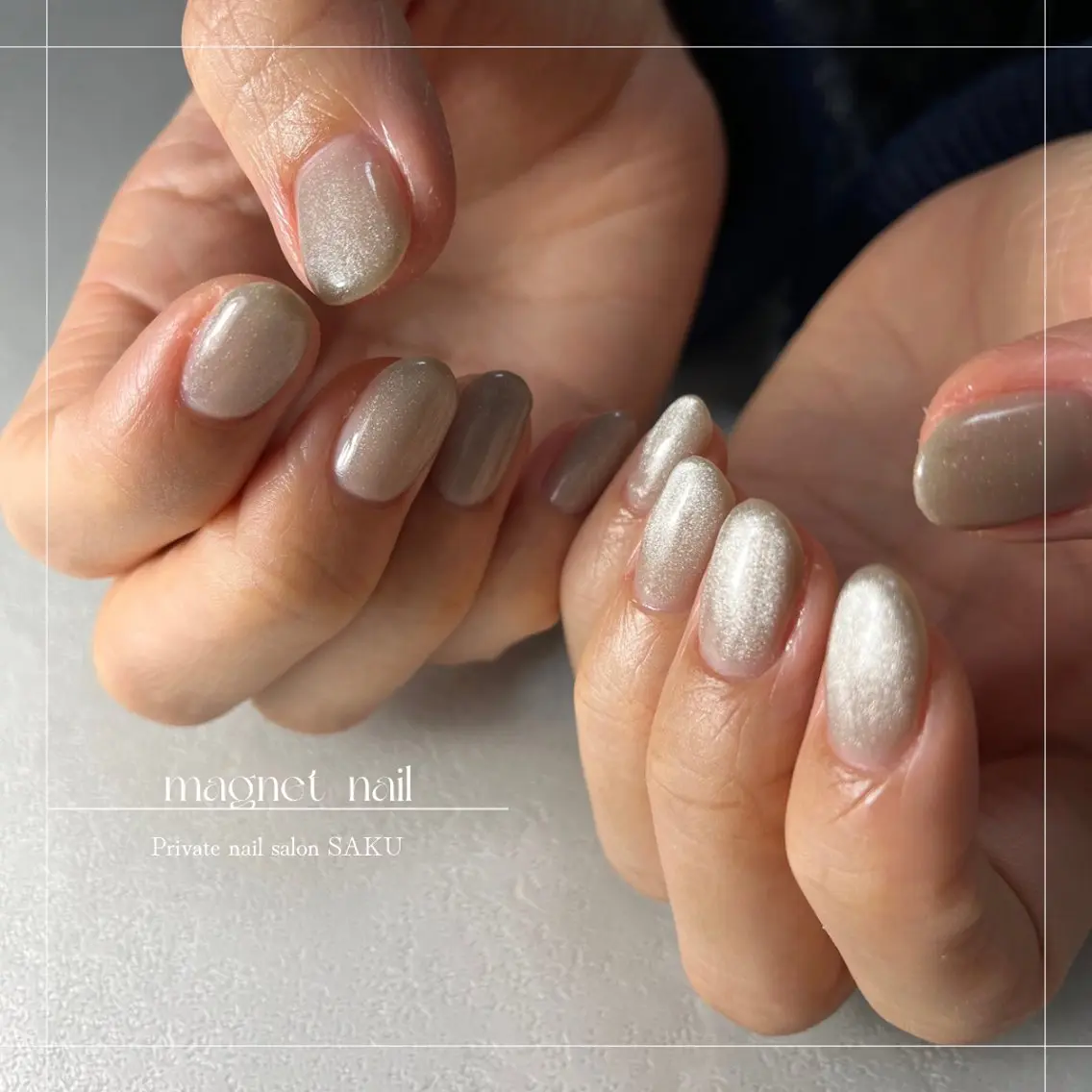 ネイル マグネットネイル ハンドネイル SAKU nail 作島茜のネイルデザイン